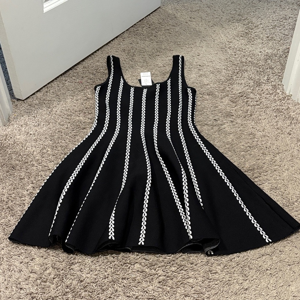 bebe Black and White Mini Dress